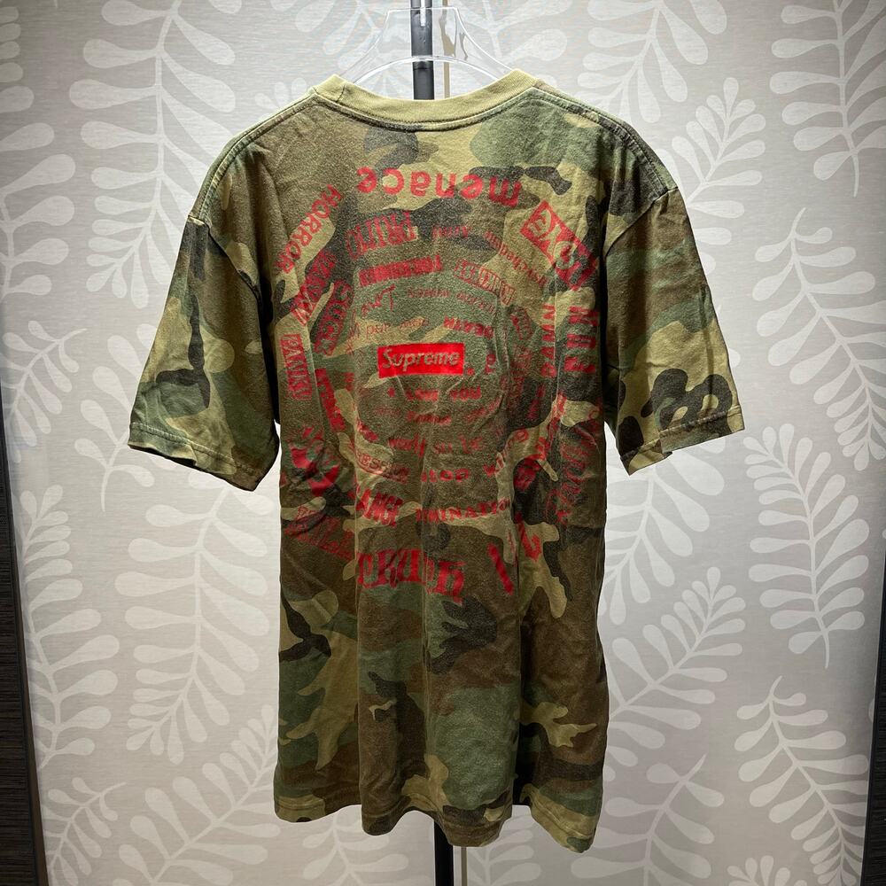 SS21 Supreme Spiral Tee Woodland Camo Graphic T-Shirt size M